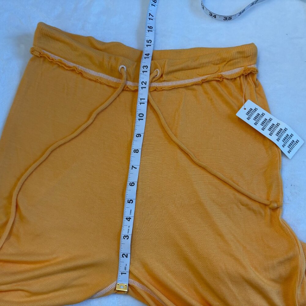 Out From Under Y2K Yellow Boho Ribbed Wide-Leg Loungewear Drawstring Pants L - Picture 6 of 12
